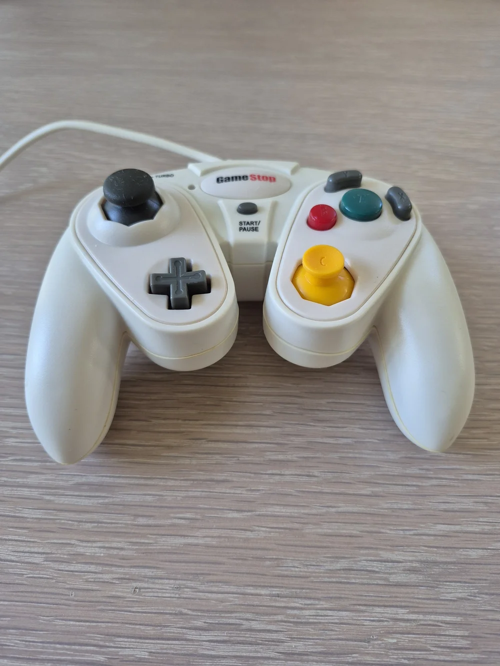 GameStop White Wired Video Game Controller with Multicolor Buttons